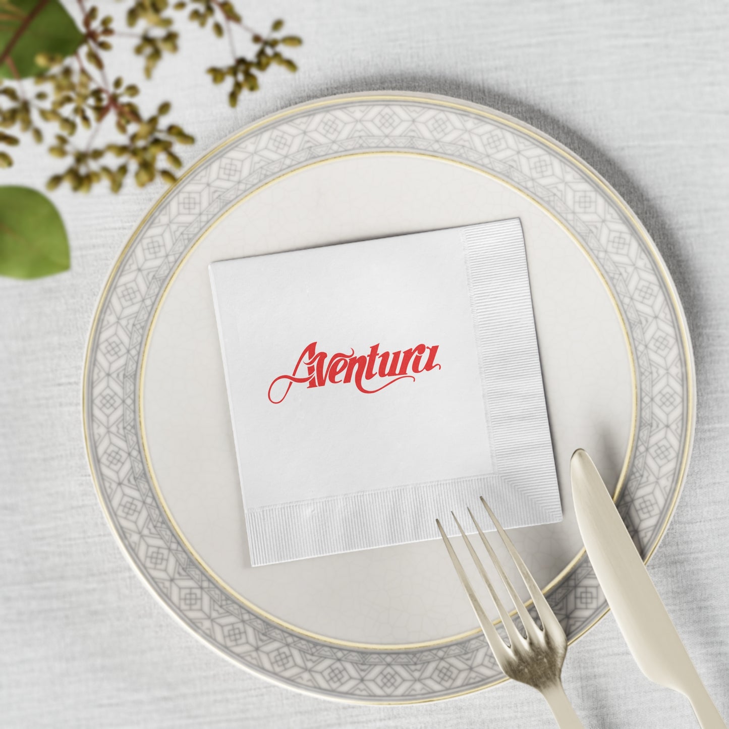 Aventura White Coined Napkins