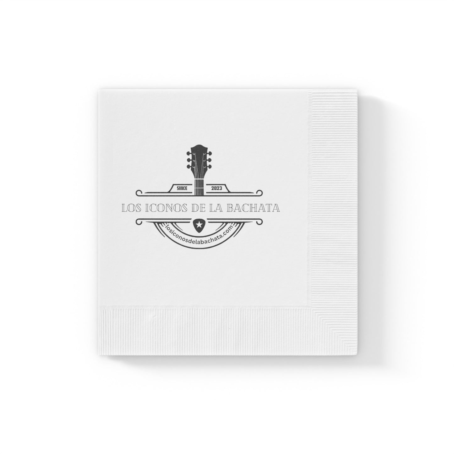 Los Iconos De La Bachata White Coined Napkins