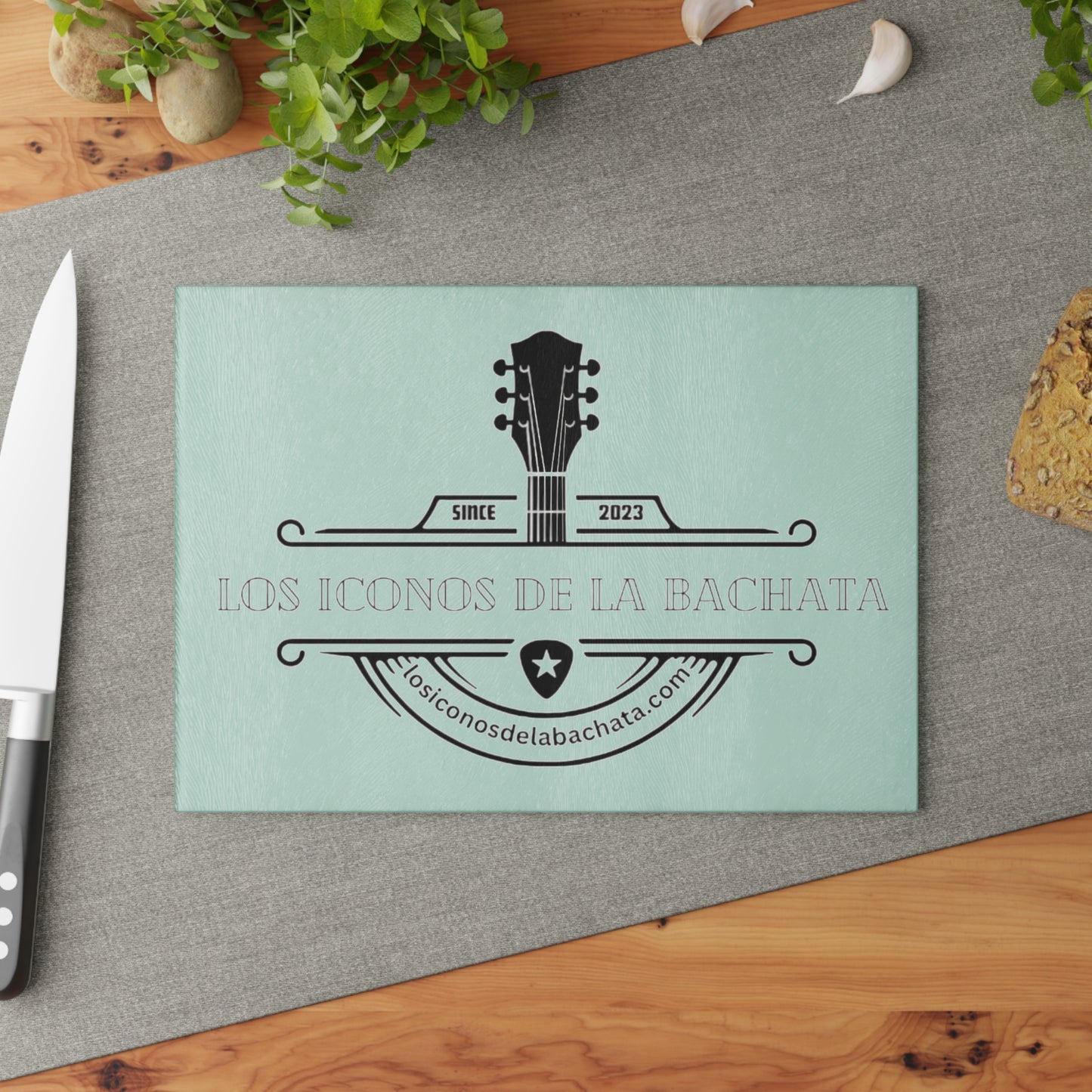 Los Iconos De La Bachata Glass Cutting Board