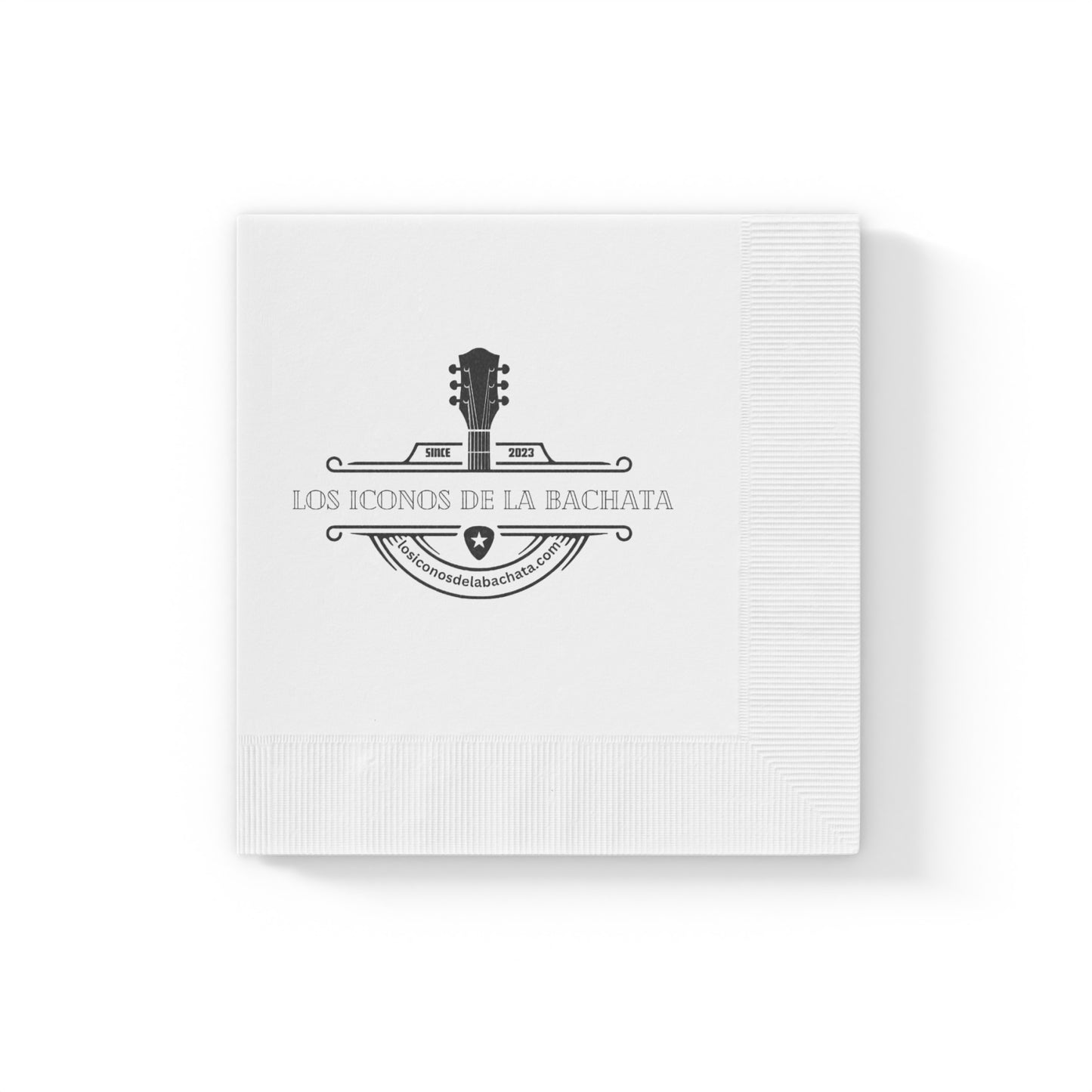 Los Iconos De La Bachata White Coined Napkins